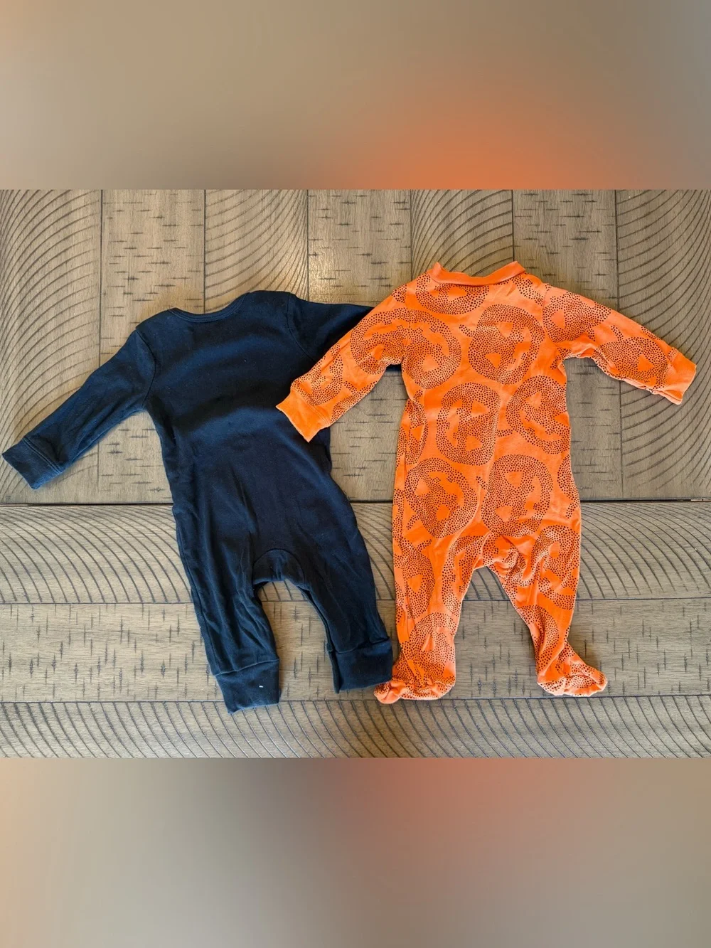 Carter's Halloween Skeleton & Jack-O'-Lantern One-Piece Pajamas - Black & Orange